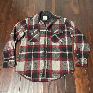 Michael Richard’s Wool Blend Coat Men’s Medium Black Red Gray Vintage